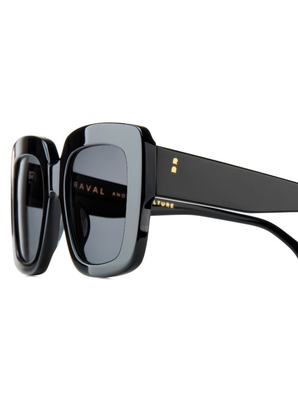 New Raval Eyewear Women's Sunglasses Black Square Grey Lens Acetate Frame SHERIL